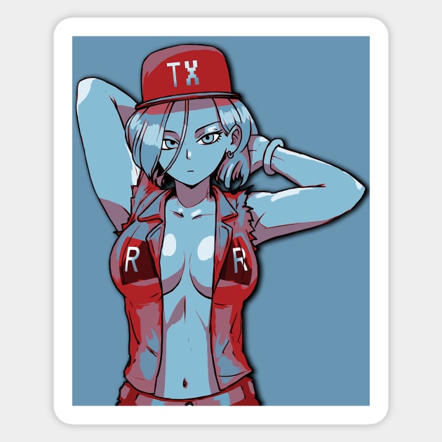 Texas, Android 18 Duotone Sticker by DTMA